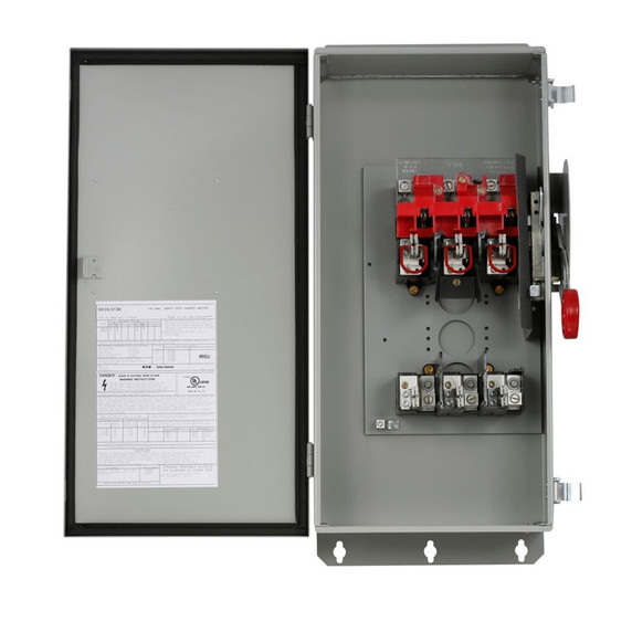 Eaton DH363FDK Heavy Duty Receptacle Safety Switch, 100 A, NEMA 12/3R