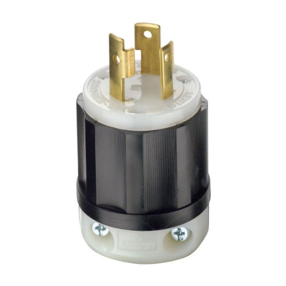 Leviton 2611 Industrial Grounding Locking Power Plug, NEMA L5-30P, 30 Amp, 125V