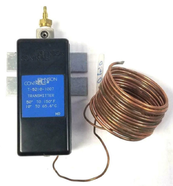 Johnson Controls T-5210-1007 Pneumatic Transmitter, 50-150 deg F Range, 8' Lead Johnson Controls T-5210-1007 Pneumatic Transmitter, 50-150 deg F Range, 8' Lead