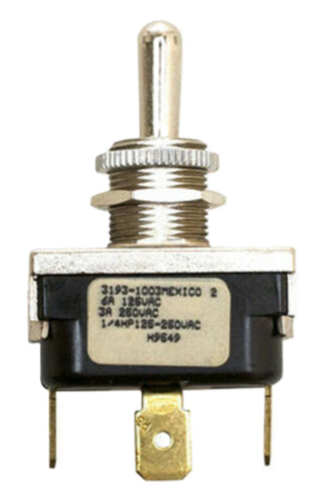 McGill 1121-0010 Multi-Pole Toggle Switch, 1/4 QC Terminal, 6A, DPDT, On-Off-On