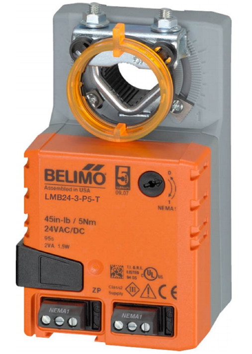 Belimo LMB24-3-P5-T Actuator, 45in-lb 5Nm Non Fail-Safe Floating Point Terminals