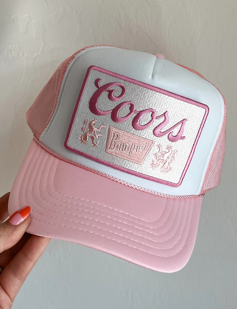 COORS LIGHT Y2K BROWN AND PINK BASEBALL CAP HAT Coors Scottie hat light khaki/brown | Trendy Hats - Lush  main image 4