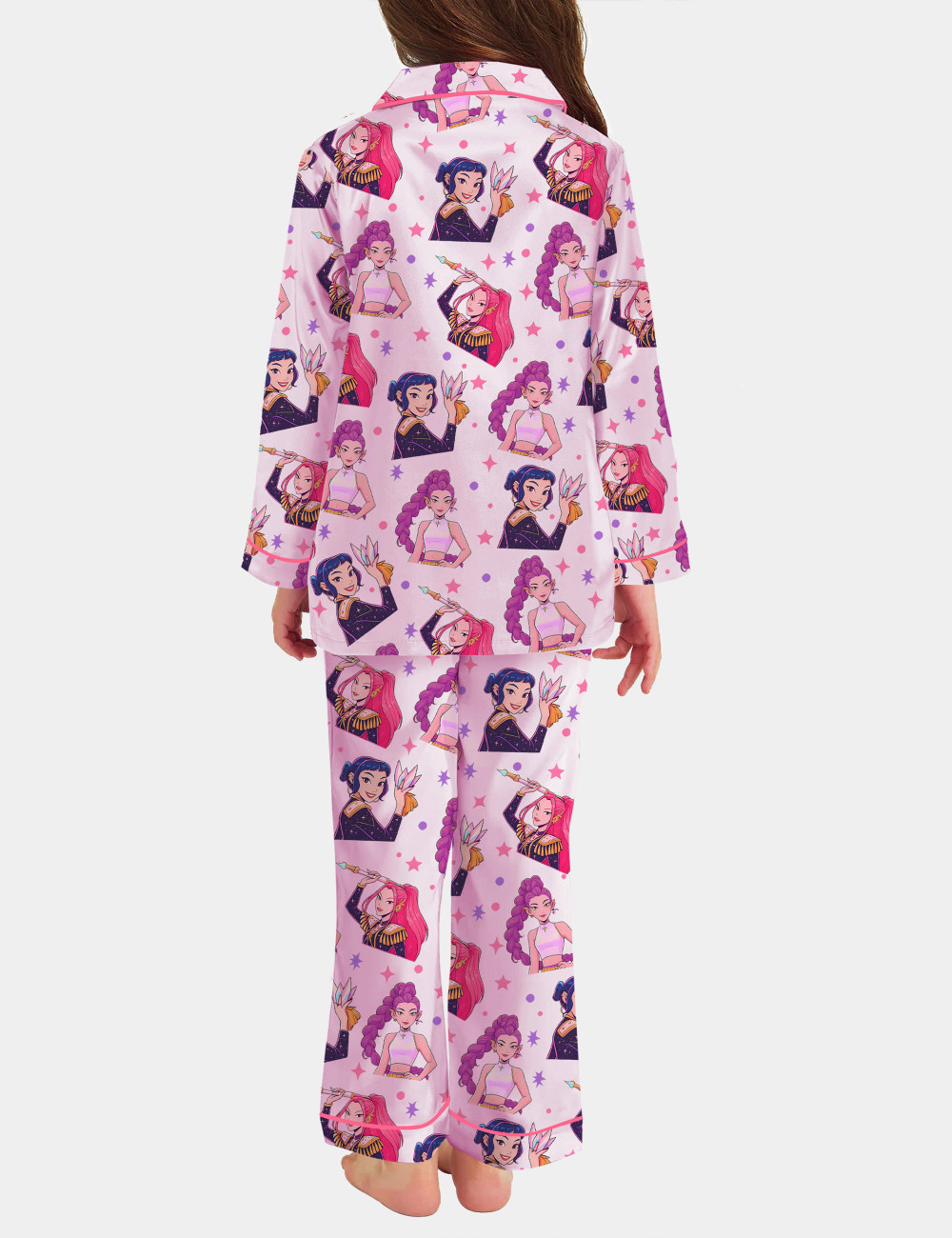 Huntrix Demon Hunters Silky Satin Pajama Set For Kids