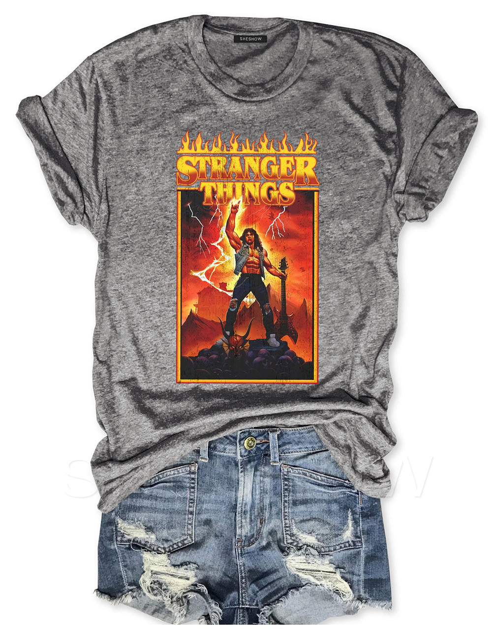 Metal Dude Eddie Stranger Things Tee