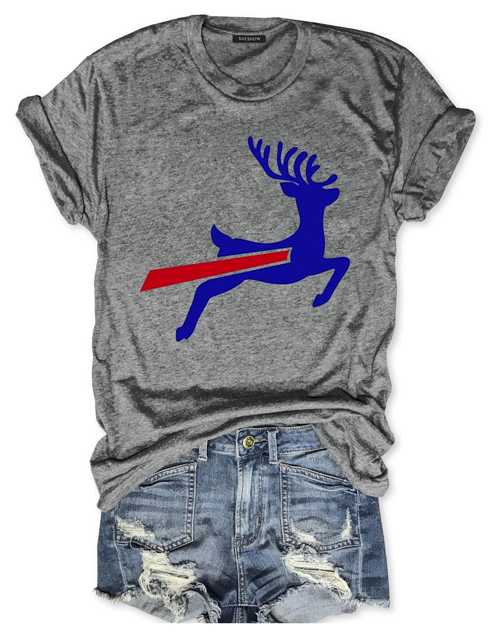 Buffalo Christmas Reindeer Tee
