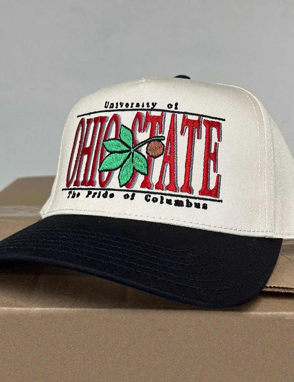 90s Vintage Style Ohio State Snapback Embroidered Trucker Hat Unisex