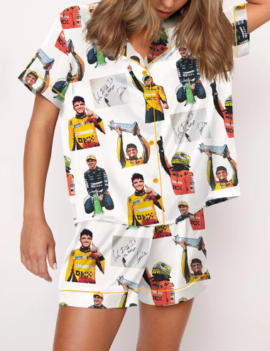 Norris P1 Miami Driver Silky Satin Pajama Set For Women