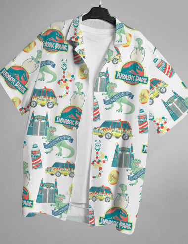 Jurassic Dinosaur Park Hawaiian Shirt For Men
