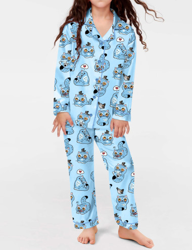 Kpop Tiger Demon Hunters Silky Satin Pajama Set For Kids