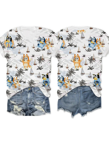 Doggy Beach Hawaiian Style Tee