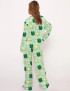 Coat And Sport Graphic Pajama Set