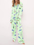 Tequila Bottle Satin Pajama Set For Women - Without Chest Pocket With Bottom Pockets