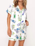 Tequila Bottle Satin Pajama Set For Women - Without Chest Pocket With Bottom Pockets