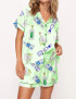 Tequila Bottle Satin Pajama Set For Women - Without Chest Pocket With Bottom Pockets