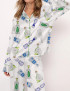 Tequila Bottle Satin Pajama Set For Women - Without Chest Pocket With Bottom Pockets