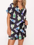 Tequila Bottle Satin Pajama Set For Women - Without Chest Pocket With Bottom Pockets