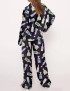 Tequila Bottle Satin Pajama Set For Women - Without Chest Pocket With Bottom Pockets