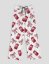 Coquette Pepper Drink Contrast Wide Leg Pants For Women