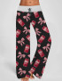 Coquette Pepper Drink Contrast Wide Leg Pants For Women
