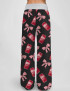 Coquette Pepper Drink Contrast Wide Leg Pants For Women