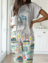 Jurassic Dinosaur Park Casual Pajama Set For Women