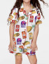 Fast Food Satin Pajama Set For Kids