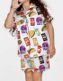 Fast Food Satin Pajama Set For Kids