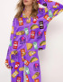 Fast Food Print Pajama Set For Women