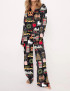 Christmas In New York Silky Satin Pajama Set For Women