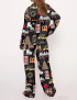 Christmas In New York Silky Satin Pajama Set For Women