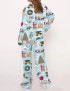 Christmas In New York Silky Satin Pajama Set For Women