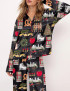Christmas In New York Silky Satin Pajama Set For Women