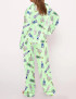 Wine Bottles Print Pajama Set