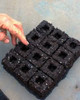 Multi 12 soil blocks with cubic inserts to receive Micro 20 soil blocks