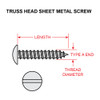 10X3/8-TSA   SCREW - TRUSS HEAD SLOTTED - TYPE A
