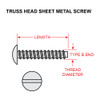 10X3/8-TSB   SCREW - TRUSS HEAD RECESSED CROSS - TYPE B