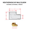 402X4   WEATHERHEAD 90 DEGREE MALE ELBOW