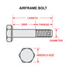 AN8-27   AIRFRAME BOLT - 1/2 X 2-31/32 INCH