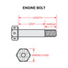 AN74A11   ENGINE BOLT - 1/4 X 1-5/32 INCH