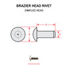 AN456AD3-20   BRAZIER HEAD RIVET