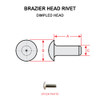 AN456AD3-7   BRAZIER HEAD RIVET