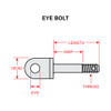 AN43-6   EYE BOLT - 3/16 INCH EYE - 1/4-28 X 25/32 INCH