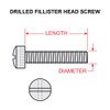 AN500A6-32   FILLISTER HEAD SCREW - DRILLED