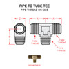 AN825-4D   PIPE TO TUBE TEE - PIPE THREAD ON SIDE