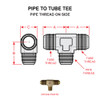 AN825-4   PIPE TO TUBE TEE - PIPE THREAD ON SIDE