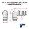 AN833-6D   90 DEGREE FLARED TUBE AND BULKHEAD UNIVERSAL ELBOW