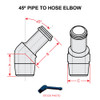 AN844-8D   45 DEGREE PIPE TO HOSE ELBOW