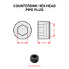 AN932-3B   COUNTERSINK HEX HEAD PIPE PLUG