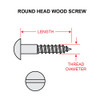 AN545-2-6   ROUND HEAD WOOD SCREW