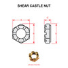 AN320-4   SHEAR CASTLE NUT